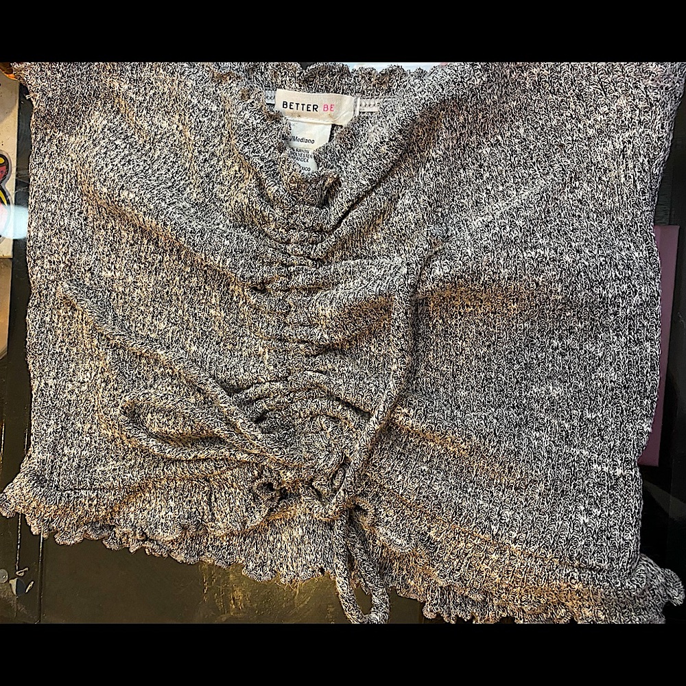 Women’s grey ruffle cropped tube top